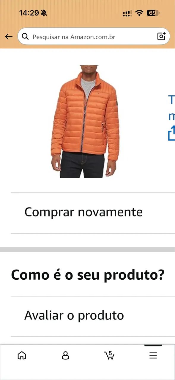 Jaqueta Tommy Hilfiger Laranja ORIGINAL - NOVA - M - Foto 4
