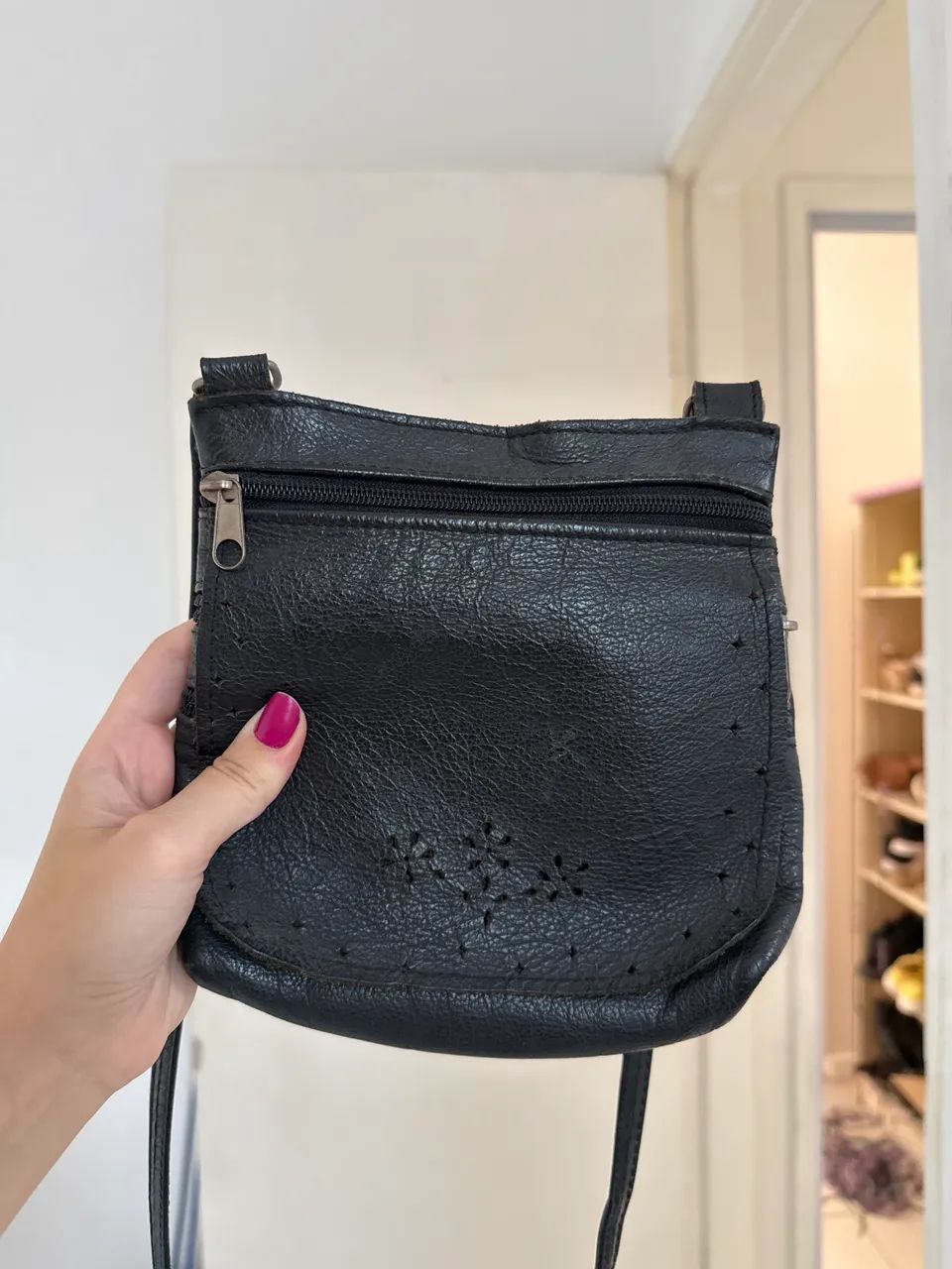 Bolsa Preta Pequena de Rendinha 