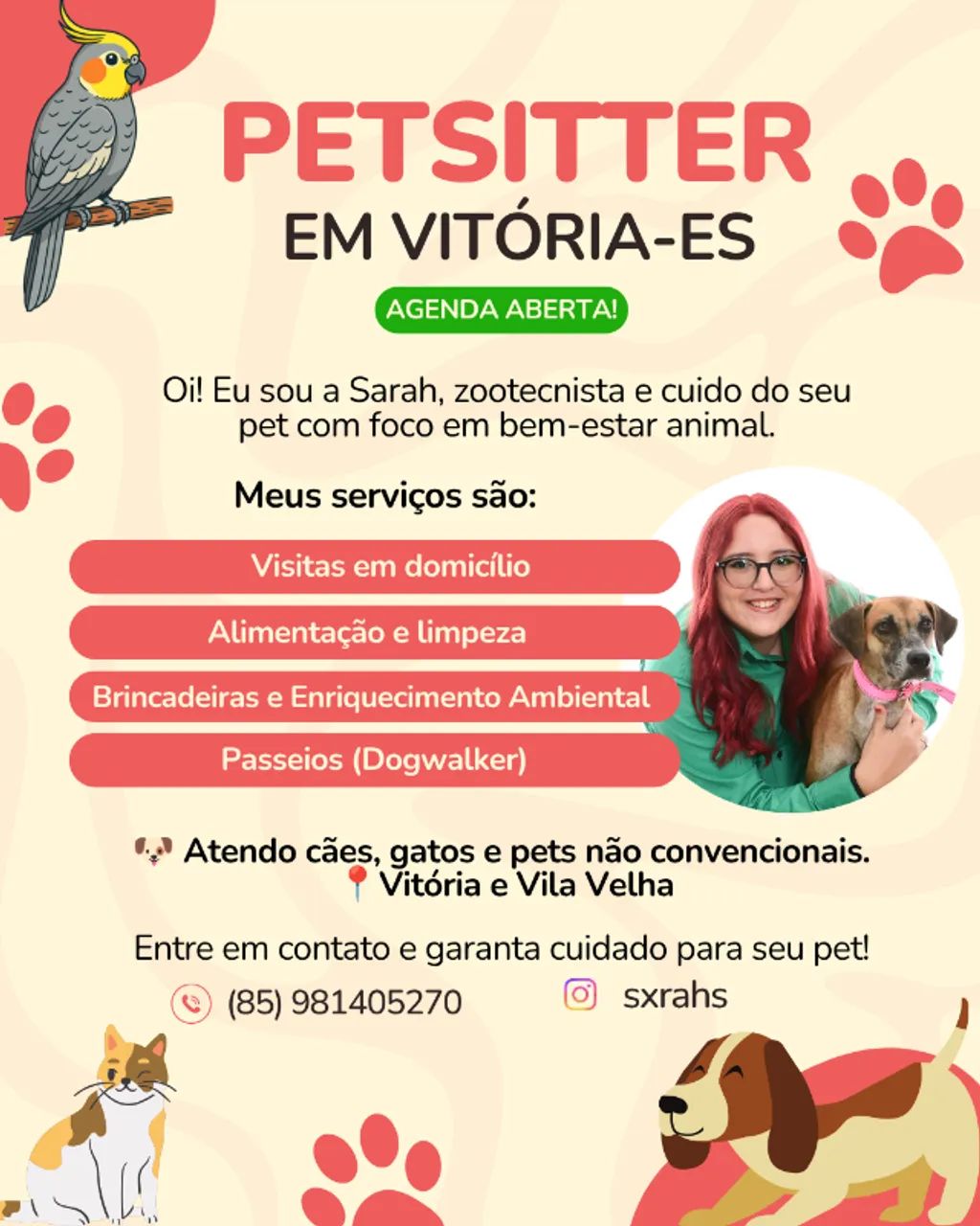 Serviço de petsitter em Vitória!