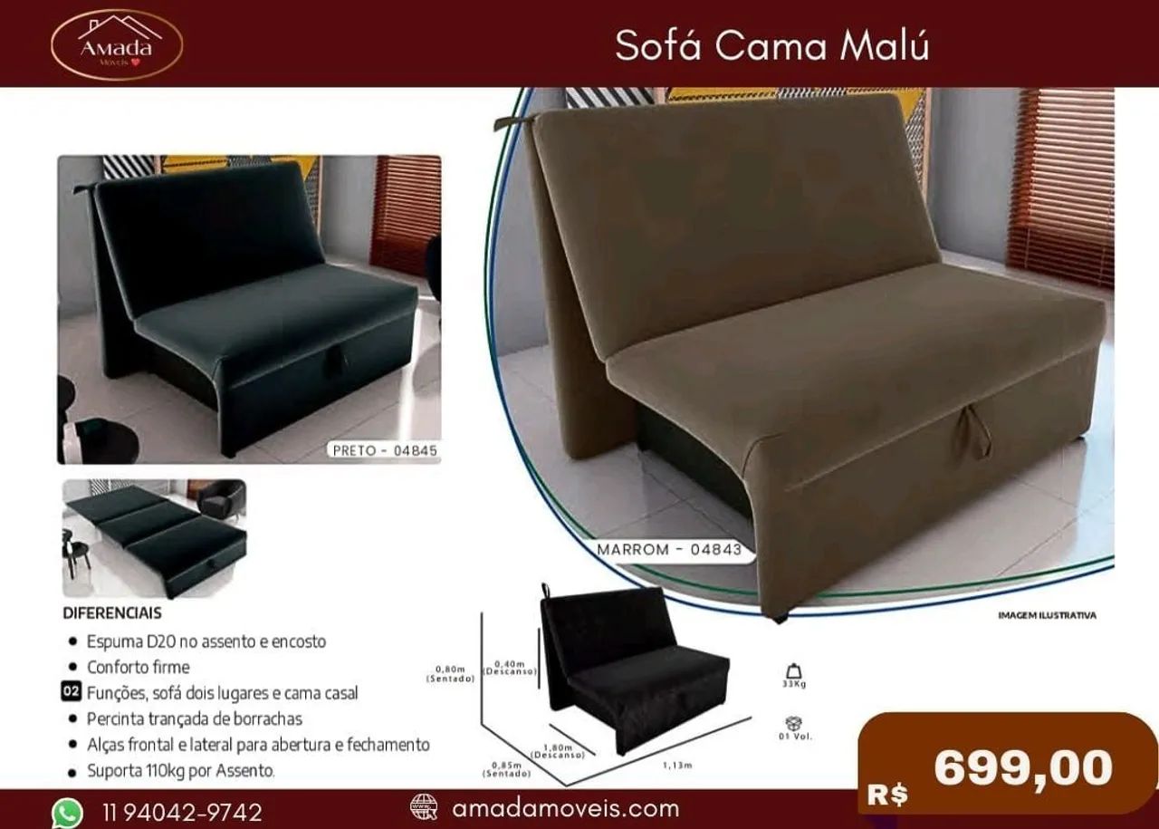 Sofá Cama Malú - à pronta entrega 