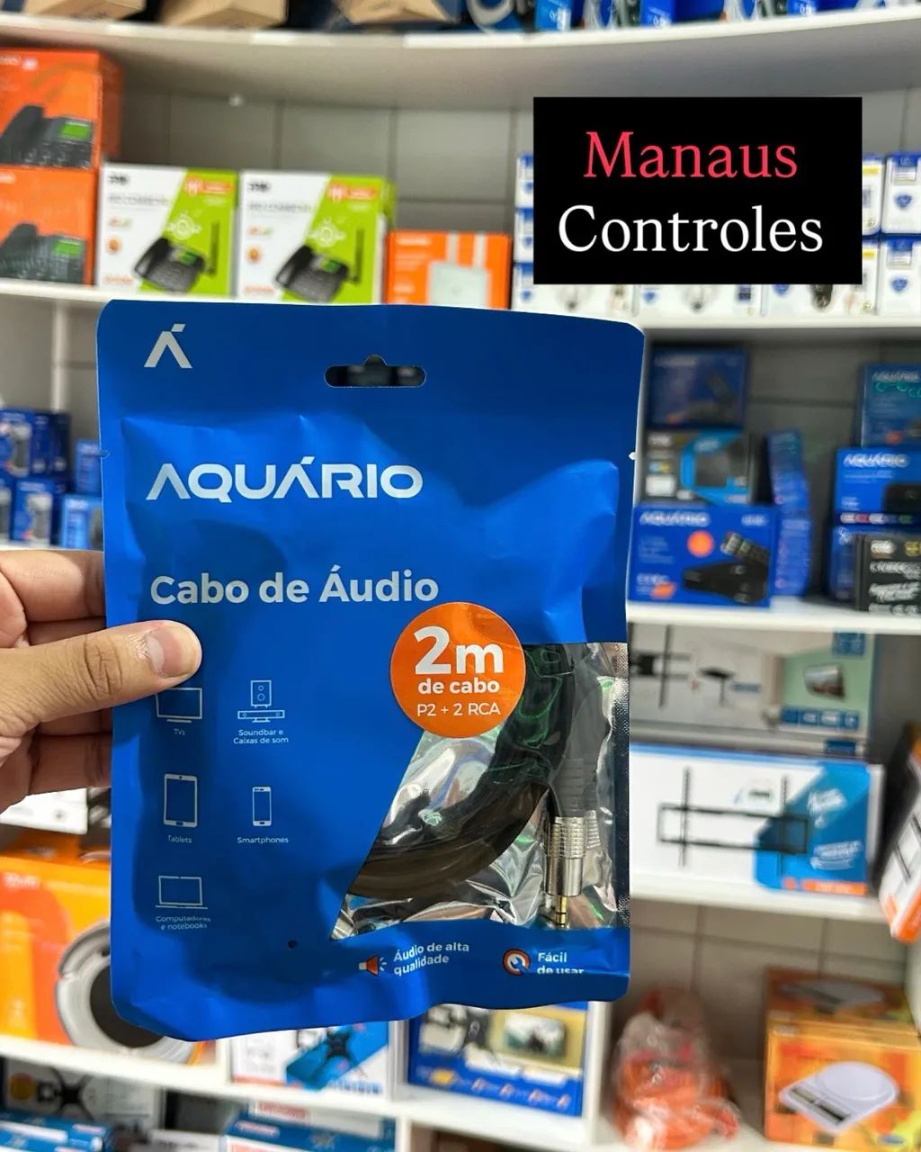 Cabo P2 para RCA - Cabo de Áudio 