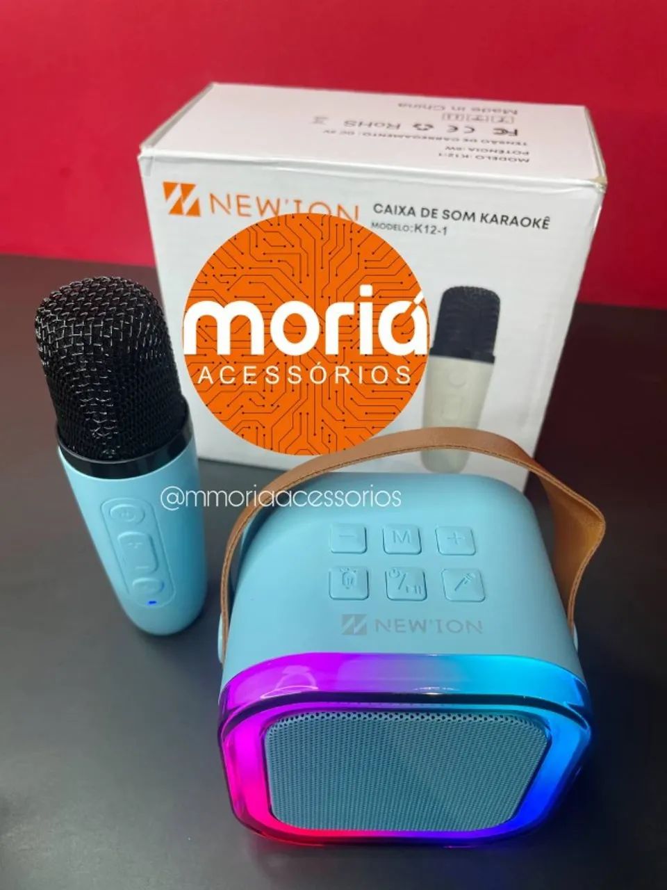 Mini Caixa de Som Karaokê  Bluetooth com Microfone Muda A Voz Led  - Foto 4