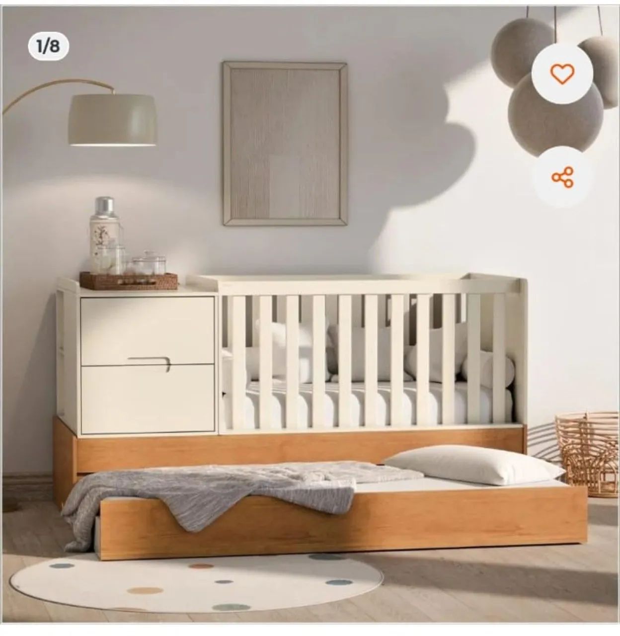 Berço Americano multiuso com cômoda  - Foto 2
