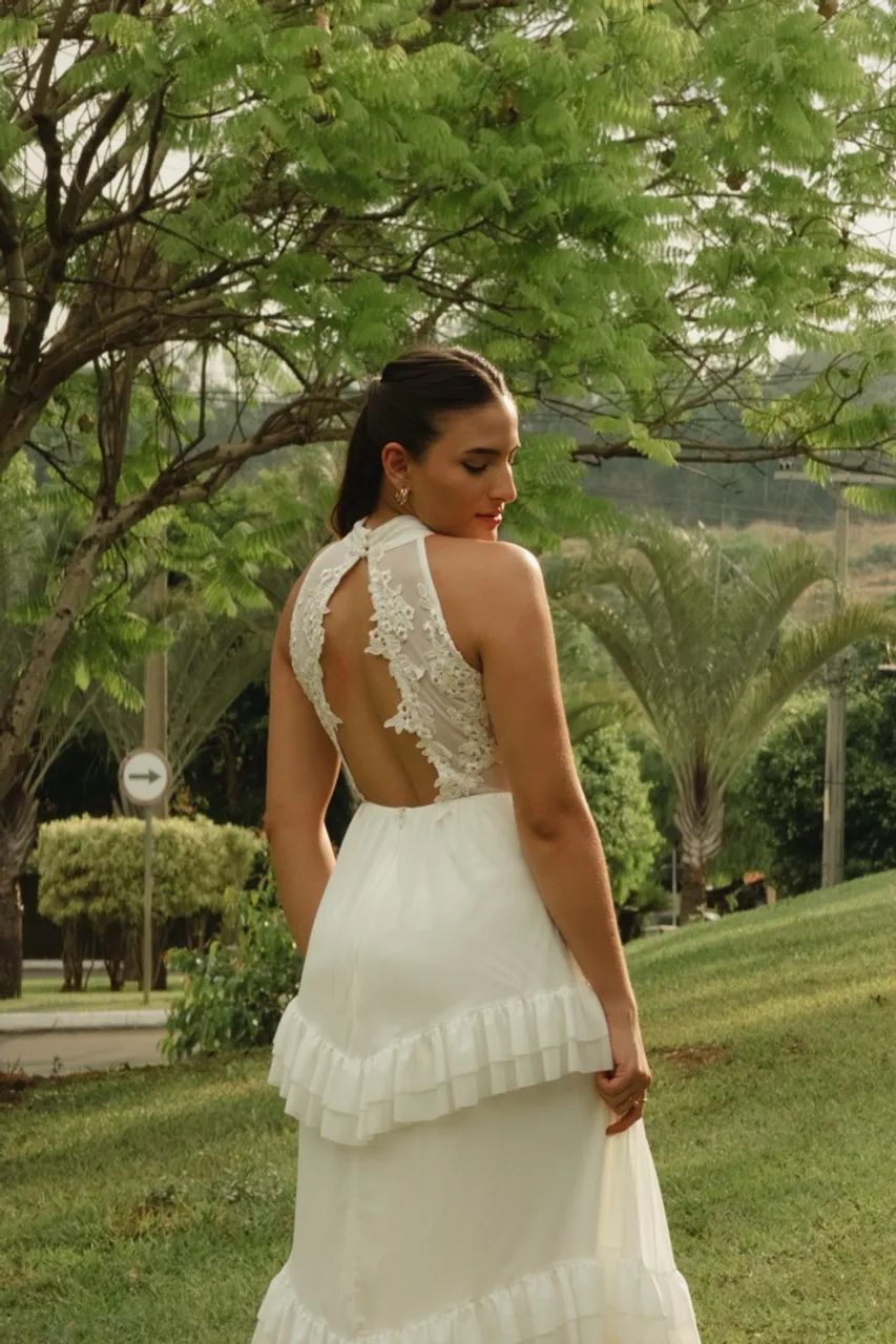 Vestido longo branco da Koji - Foto 2