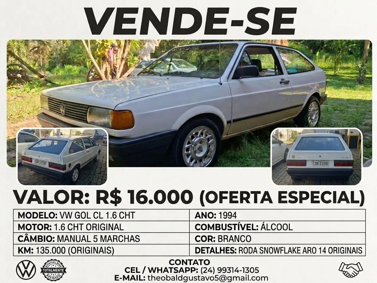 Gol Cl 1994 CHT 1.6 ÁLCOOL 