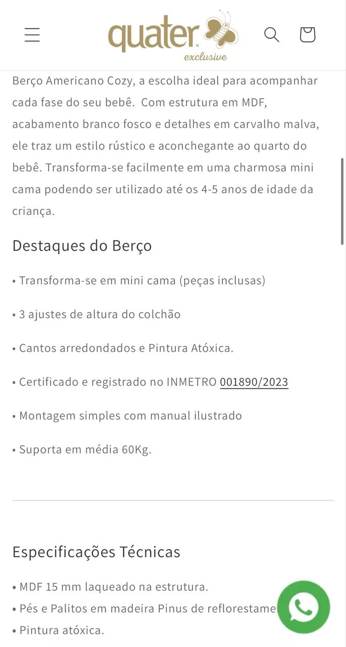 Berço Americano Cozy (Quater) - Foto 2