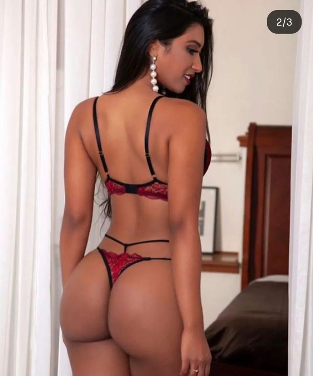 Lingerie preta e vermelha  - Foto 3