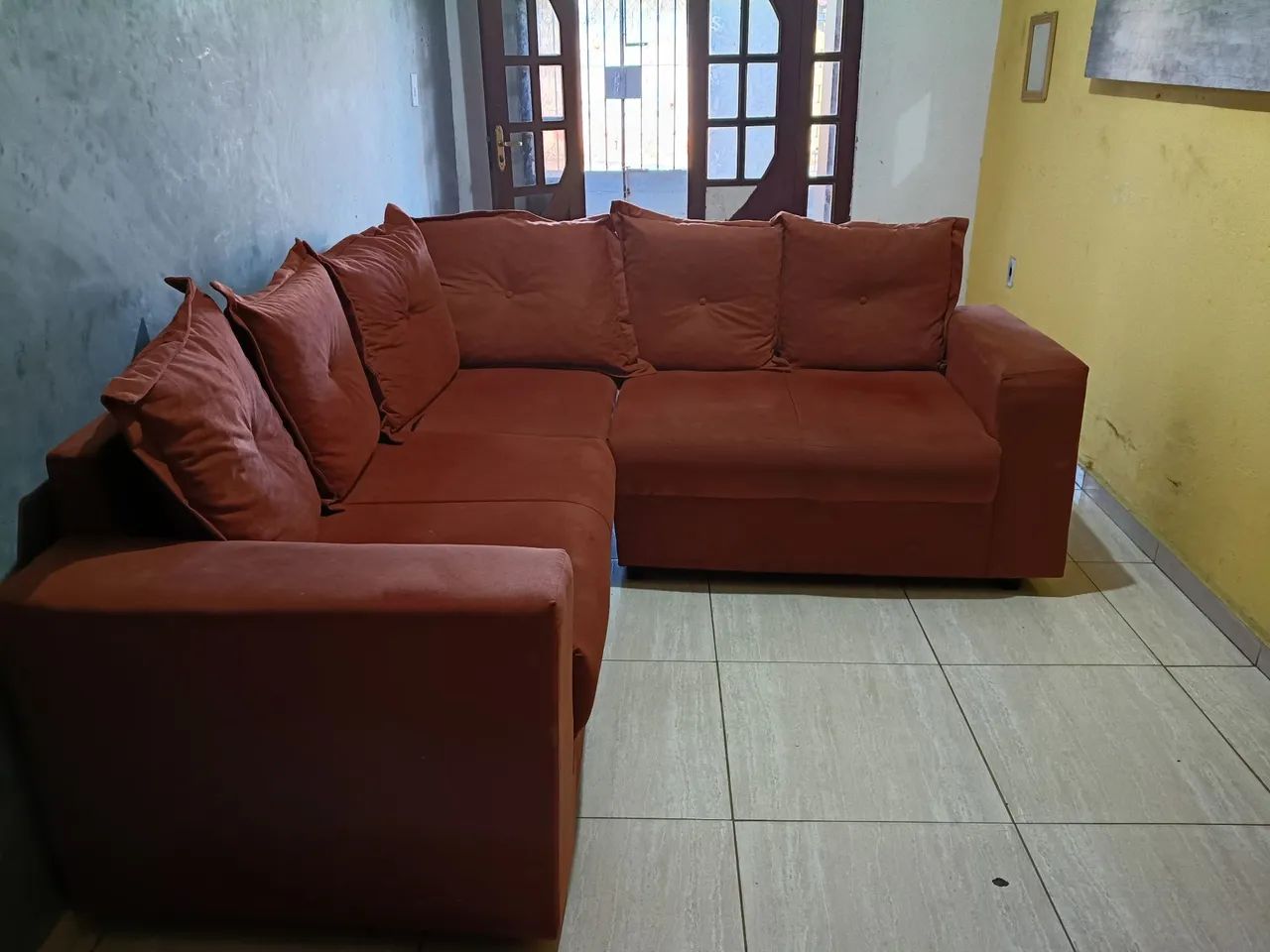 Sofá em L de Canto - Cor Terracota  - Foto 2