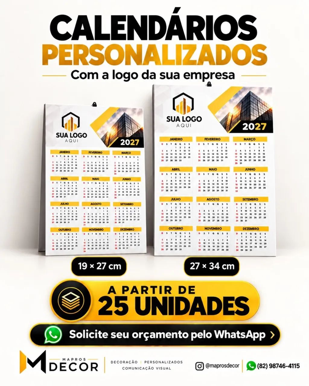 Calendários personalizados