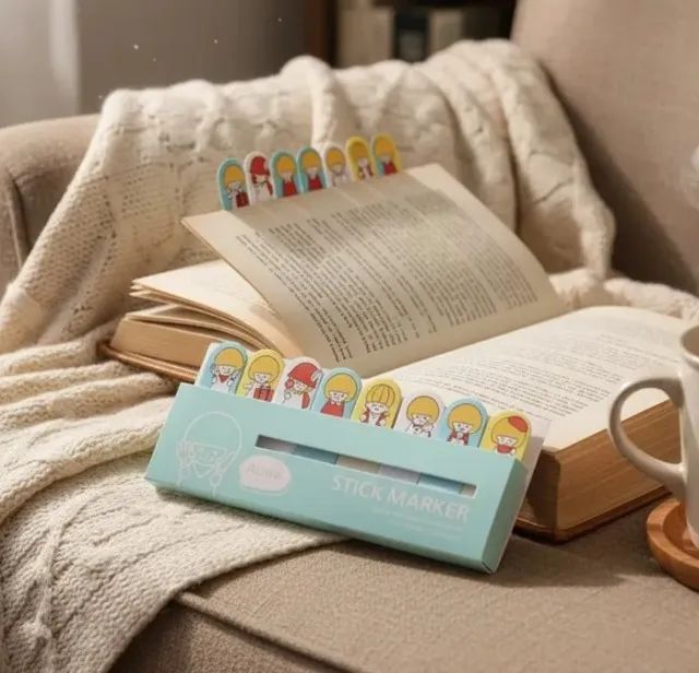 Cute Girl-Themed Bookmark Pad