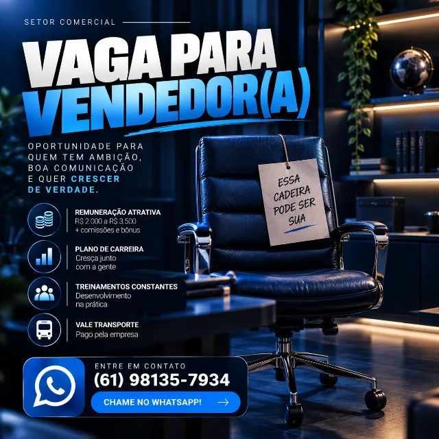Estamos contratando para a função de Assistente de Vendas