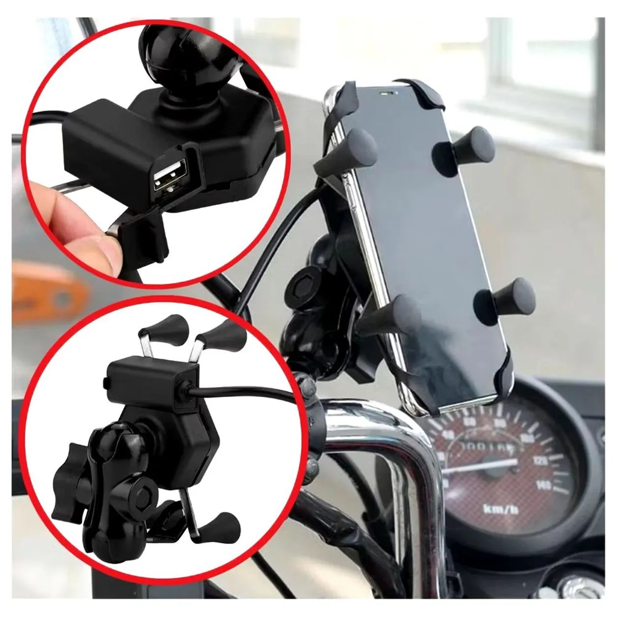 Suporte celular garra para moto 