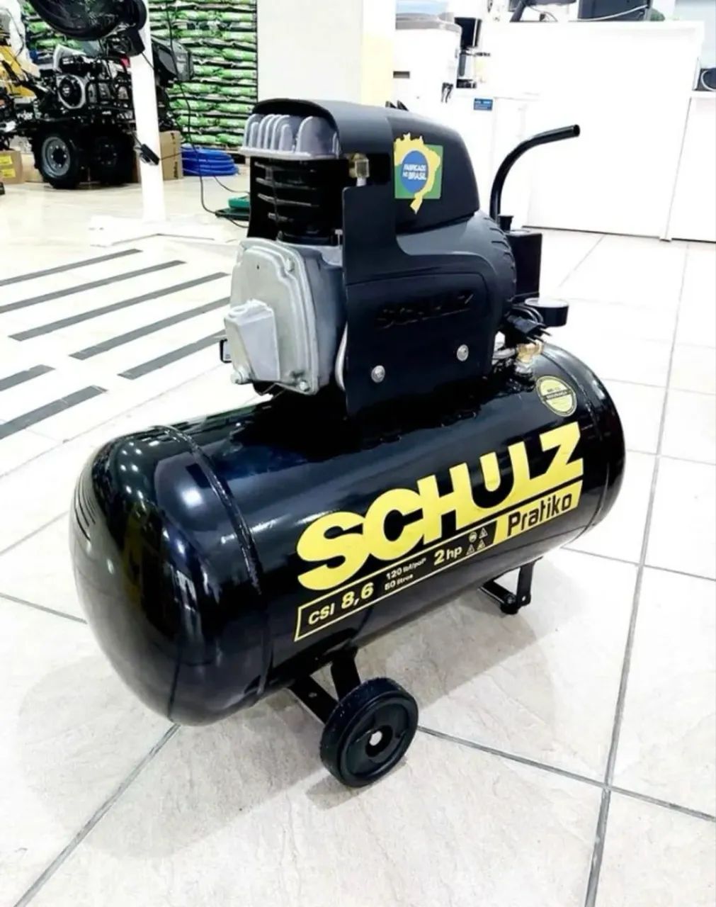 Compressor 50L 120 psi Motor 2 HP 220v Schulz (Novo) - Foto 4