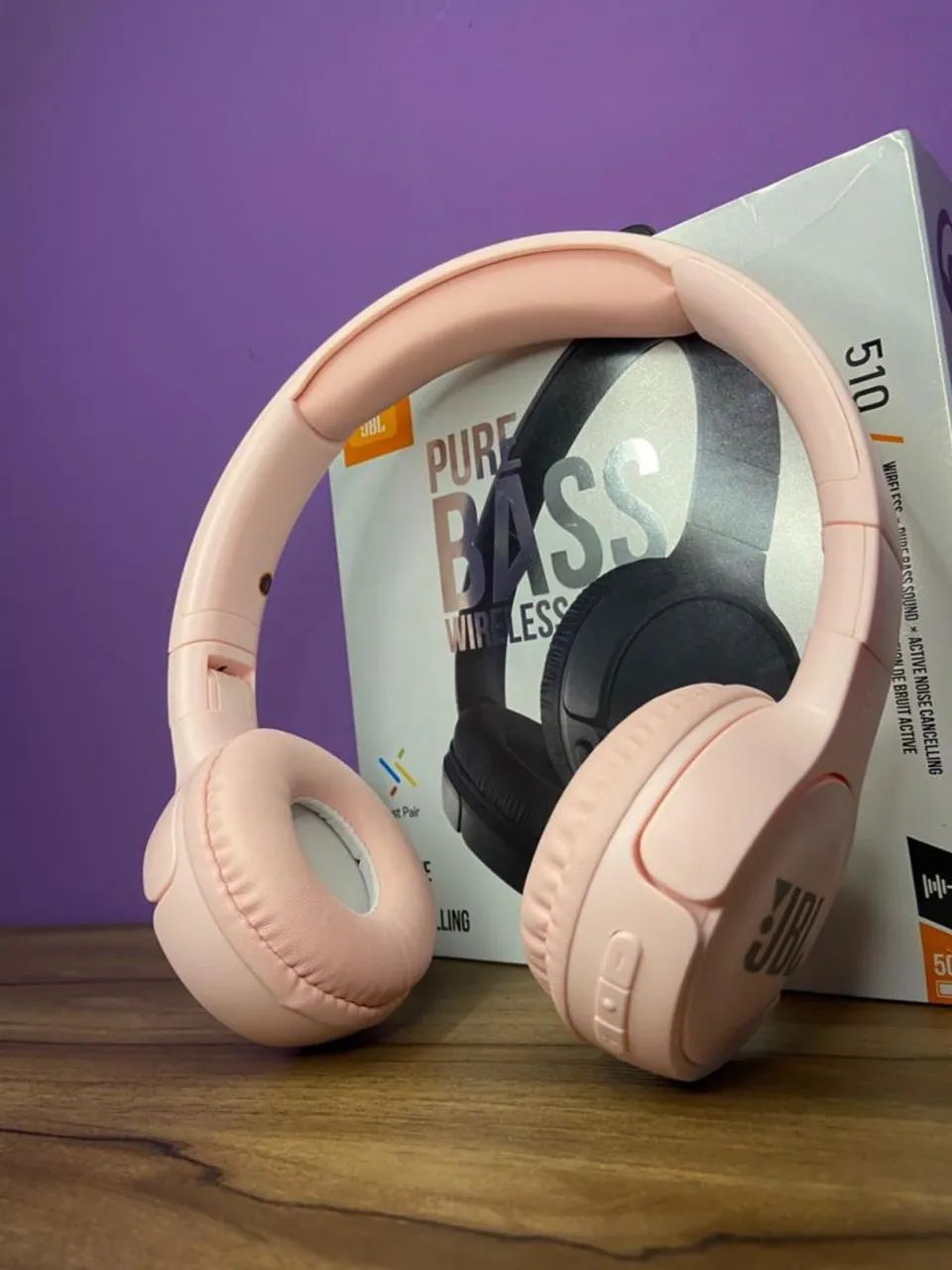 Headphone rosa - sem fio com bateria de alta qualidade e microfone embutido 65724533627137120