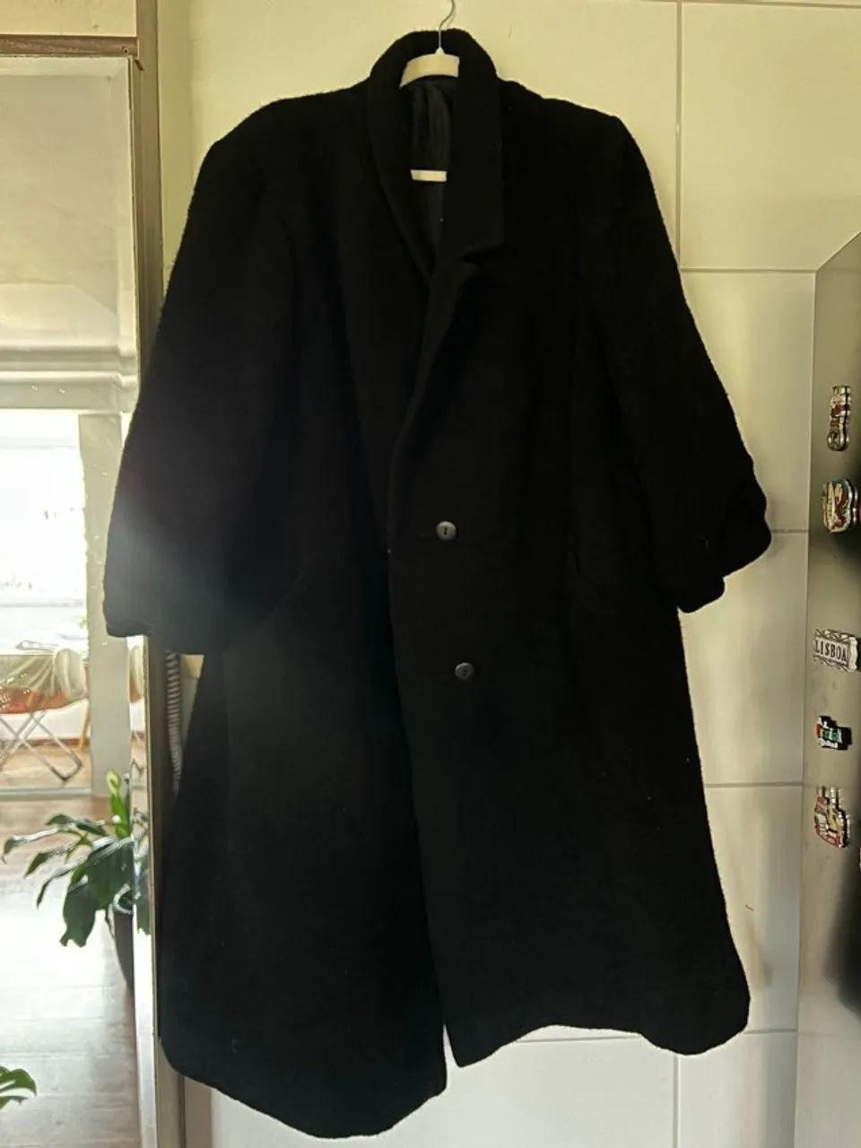 Casaco Feminino Vintage Preto Oversized - Foto 2