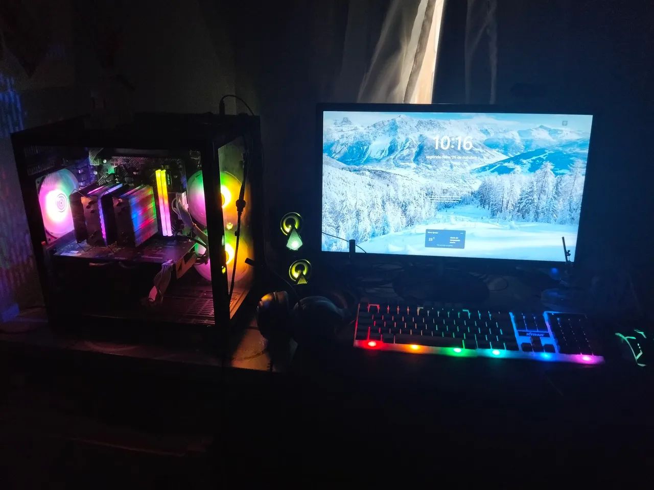 Pc completo, com cadeira gamer