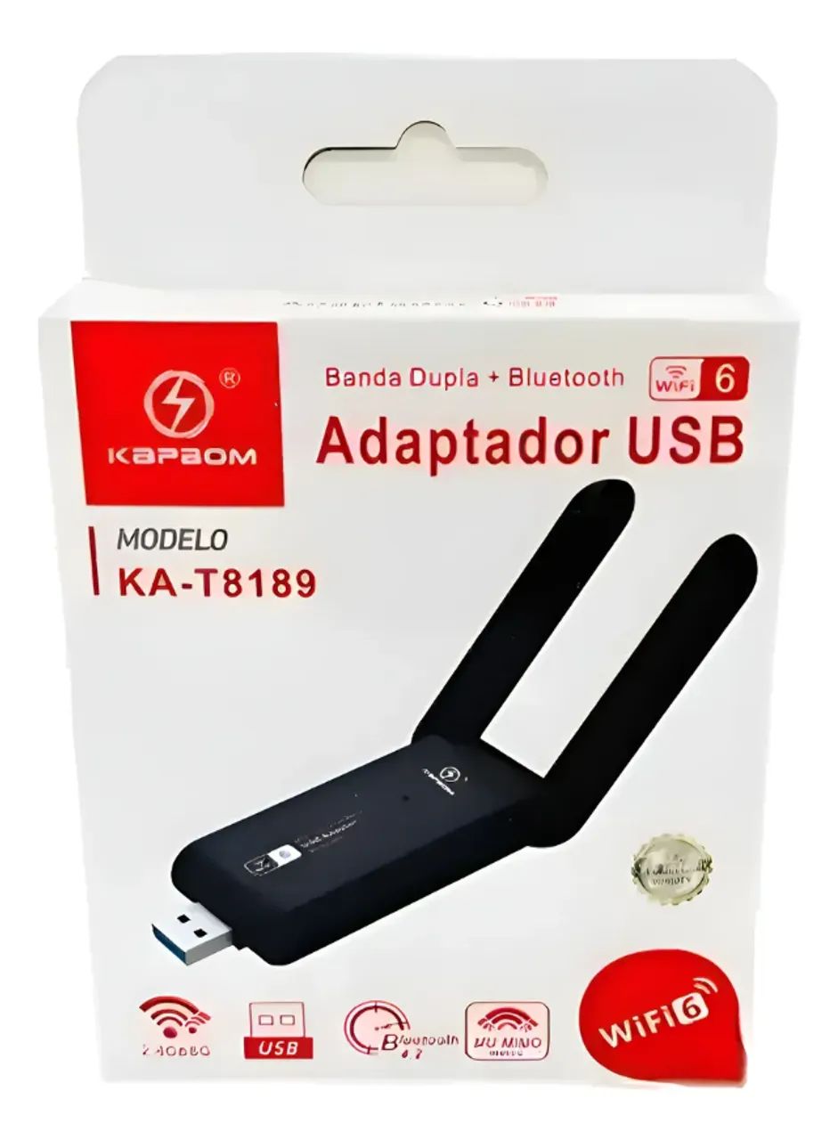 Adaptador Wifi 5ghz Usb Dual Band Para Pc Mod. Ka-t8189 - Kapbom Ultra Rápido - Foto 2