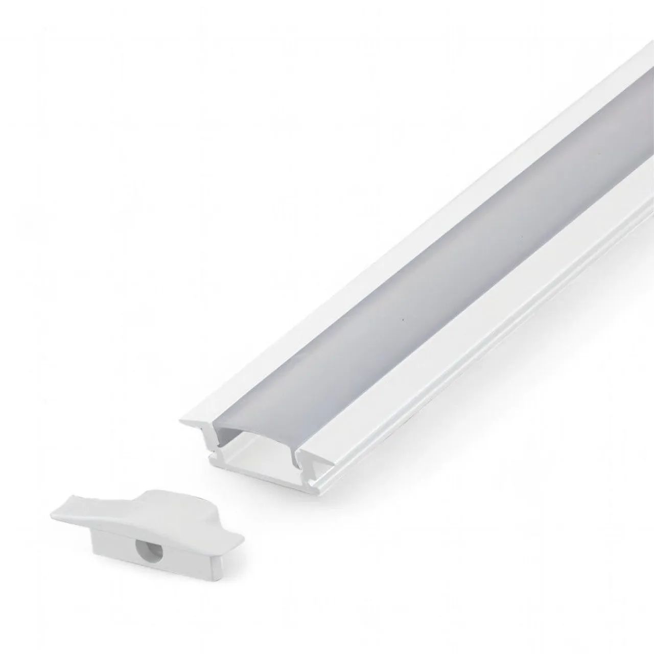 Perfil LED Embutir Móveis Marcenaria Ripado Madeira 2 Metros Barra Alumínio Canaleta - Foto 2