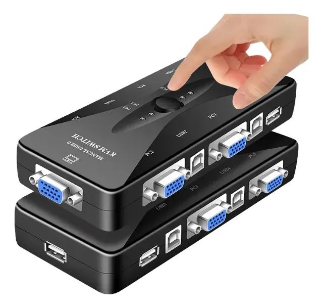 KVM Usb Chaveador Switch Kvm 4 Portas Vga Mouse Teclado