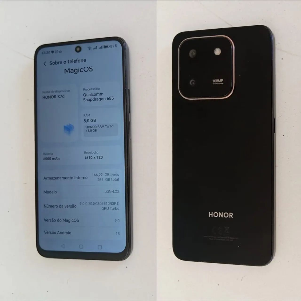 Honor x7d 256 gigas 16 de ram