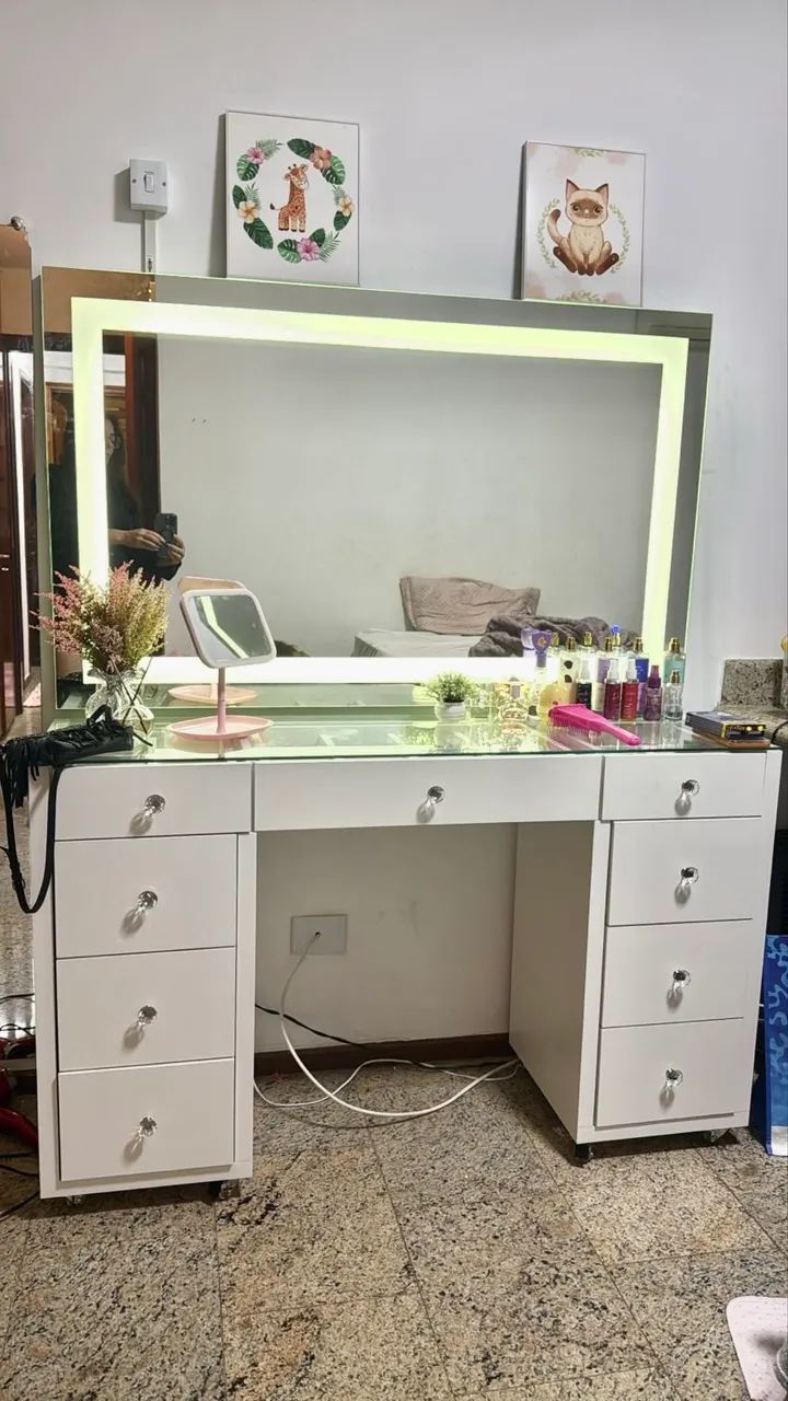 Penteadeira com tampo de vidro e divisórias ( entrega e instalação grátis ) - Foto 2