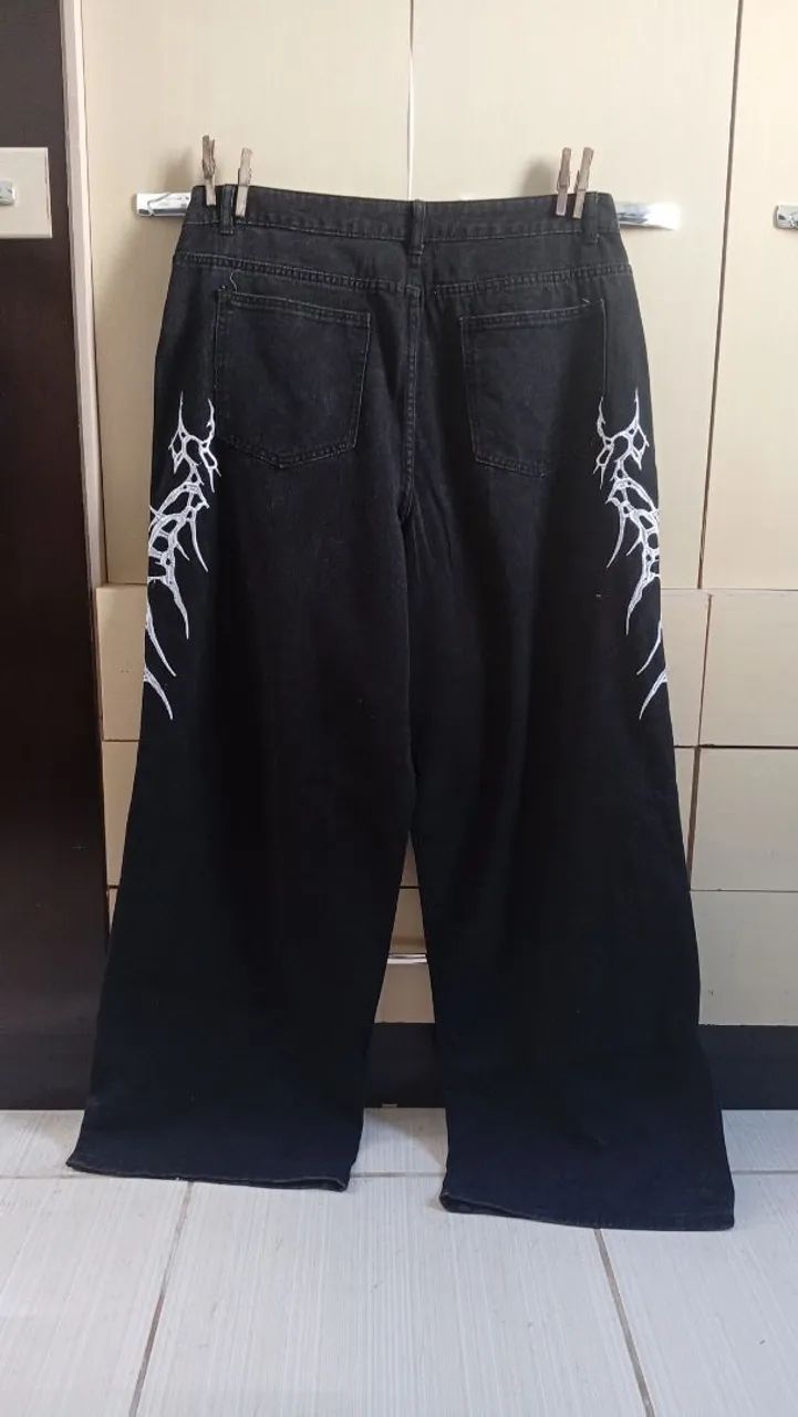 Calça Jeans Baggy Preta  - Foto 2
