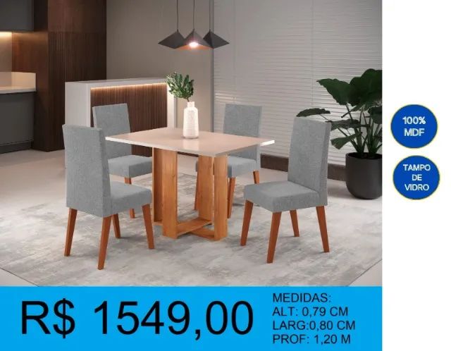 Mesa de jantar - parcelamos ate 12x s/ juros 