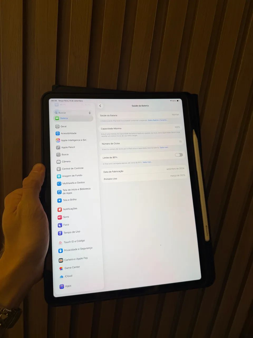 iPad AIR M2 128GB 13 polegadas + Pencil Pro SEMINOVO  - Foto 4