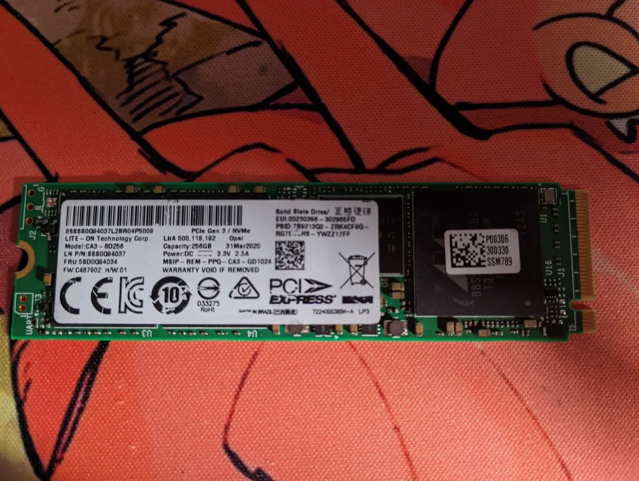SSD NVMe 256gb LiteOn 