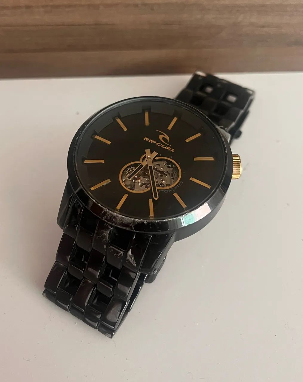 Relógio Rip Curl Detroit automático original preto com dourado - Foto 2