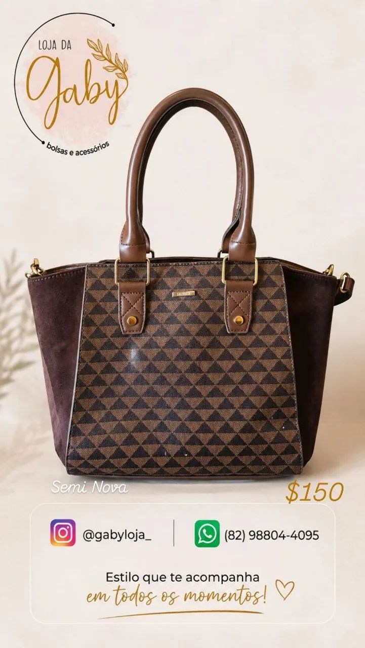 Bolsa Marrom Semi Nova  - Foto 2