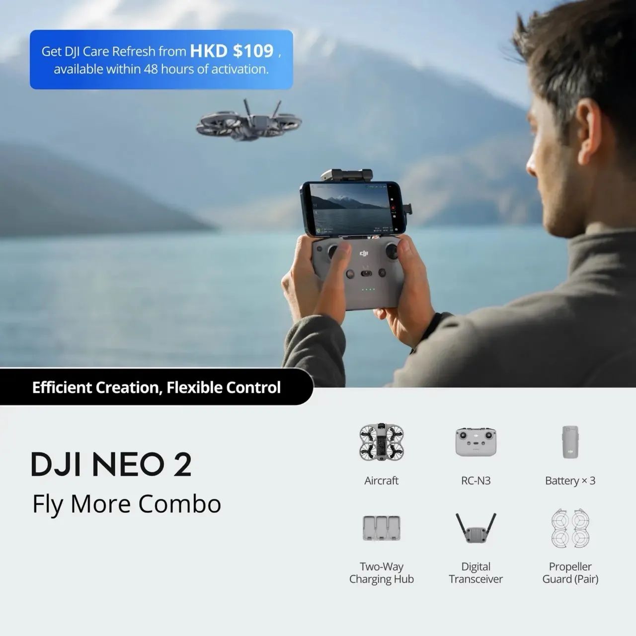 Drone DJI Neo 2 - Combo Fly More (3 baterias e controle sem tela) - Foto 5