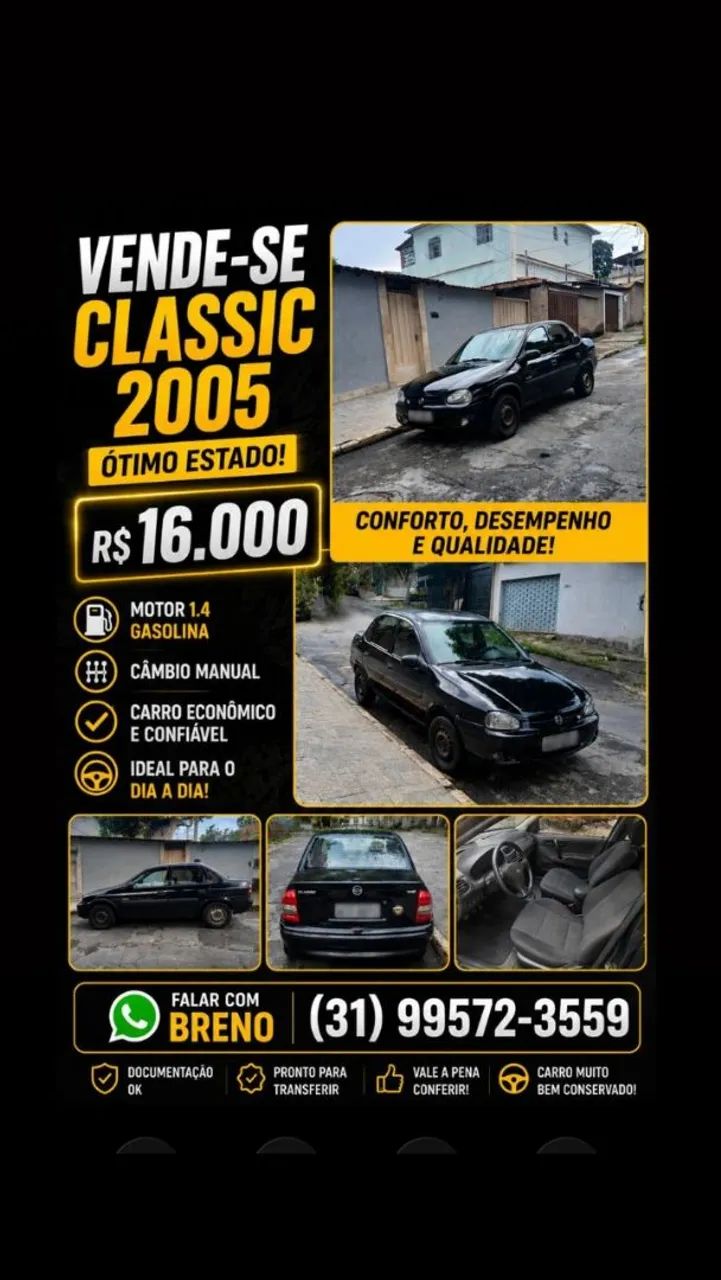 Chevrolet Corsa SED Class.life 1.0/1.0 Flexpower (álcool) 2005