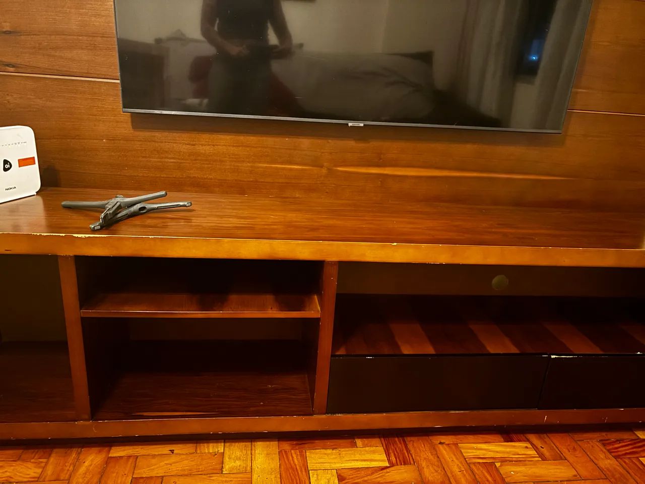 Painel e rack madeira  - Foto 2