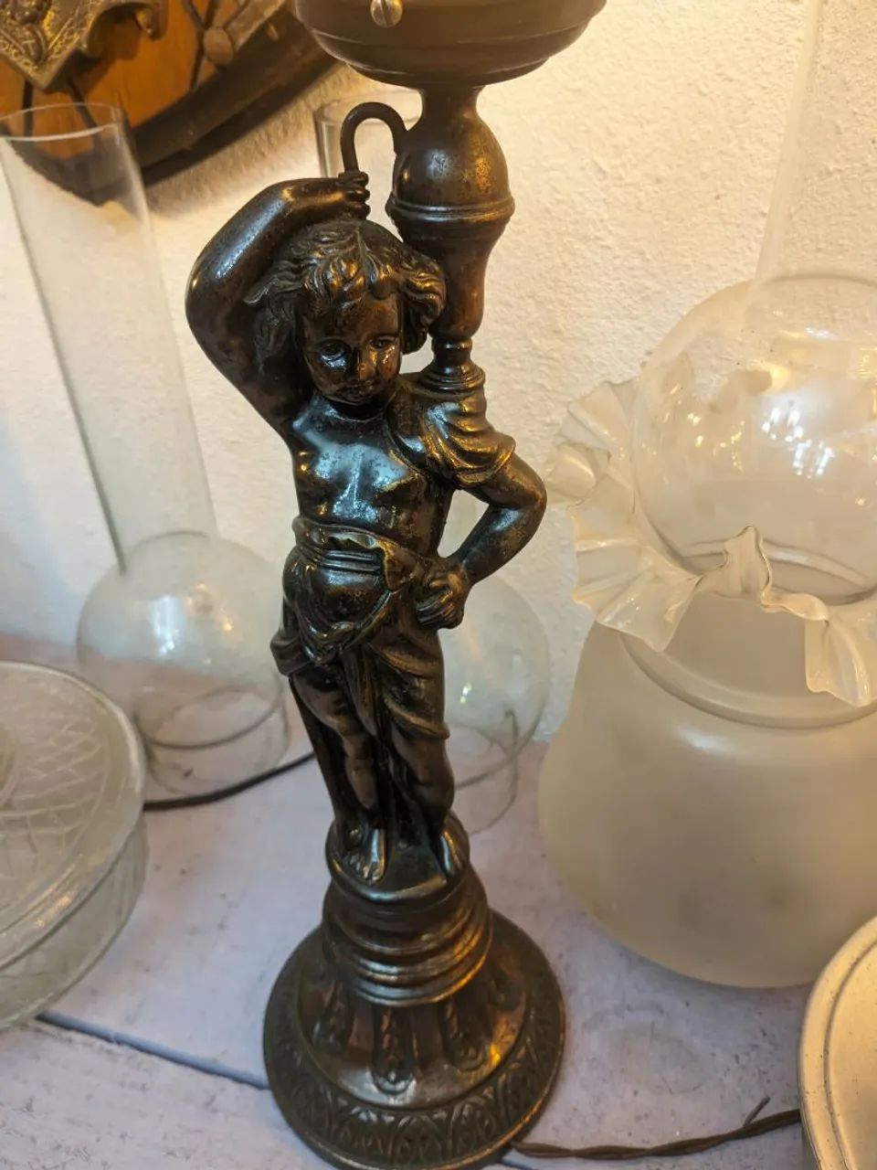 Luminária antiga em bronze macisso  - Foto 3