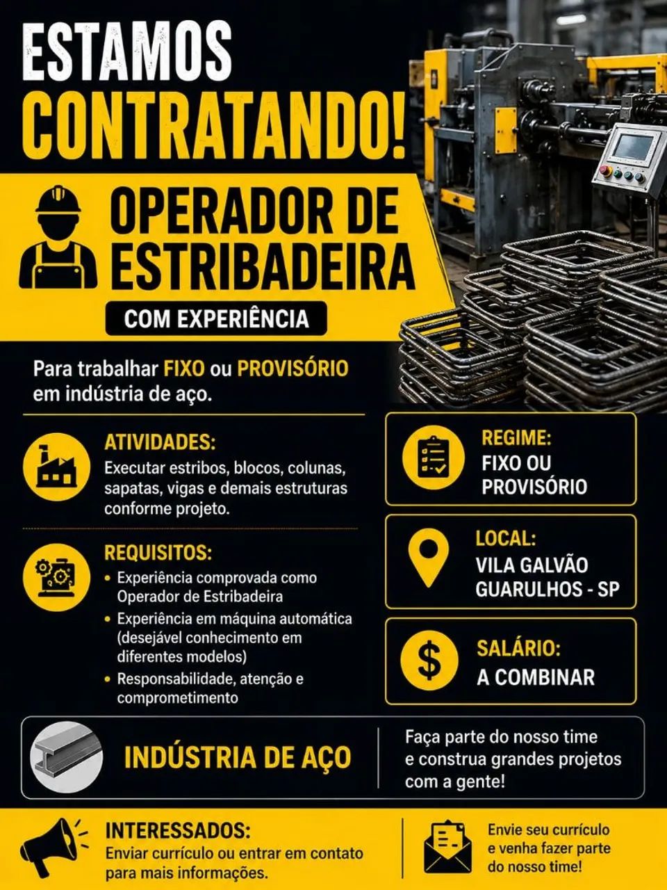 Operador de estribadeira 