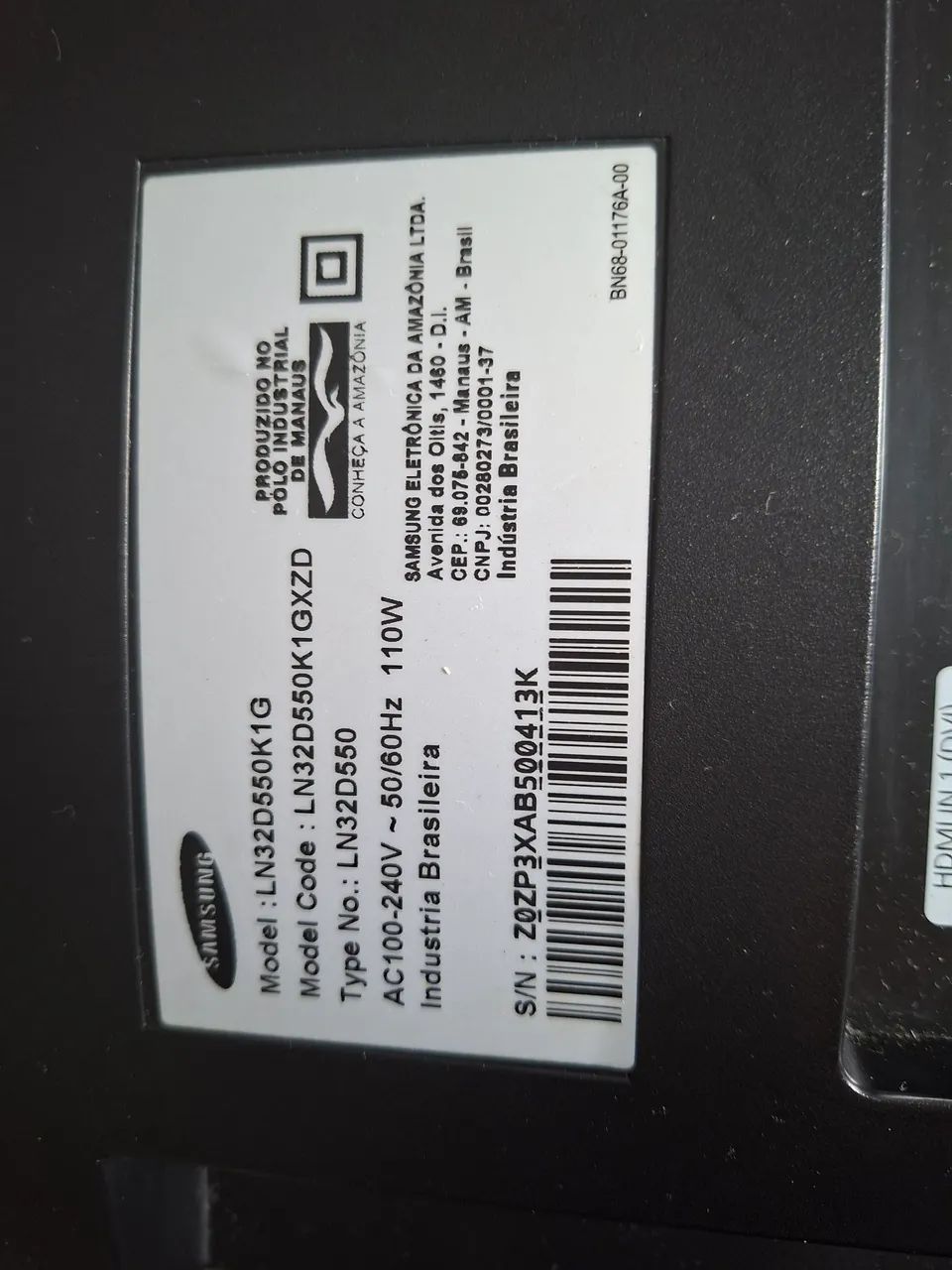 Tv LCD sanssung 32 polegadas funciona , mas apareceu uma listas nelas como ta no video - Foto 2