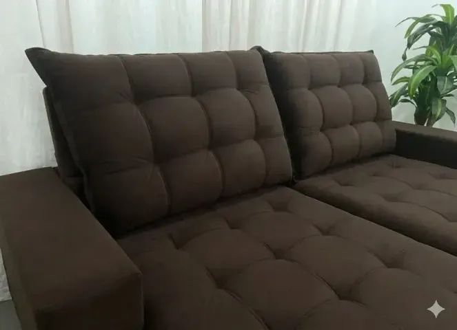 Sofá de Luxo Londres 2,52m Marrom - Direto de Loja (Pillow 10cm) - Foto 3