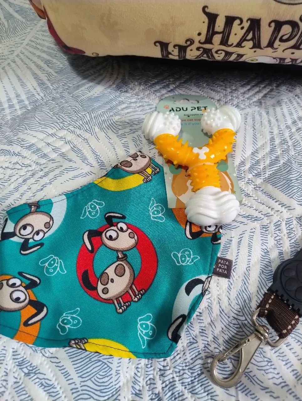 Cama + brinquedo + peitoral e guia para caes - Foto 3