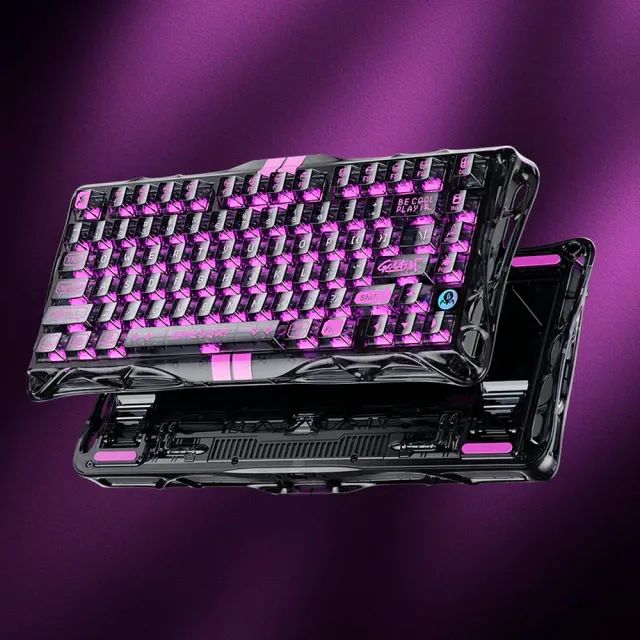  Teclado Gravastar Mercury V75 LITE - Transparent Black - Foto 4