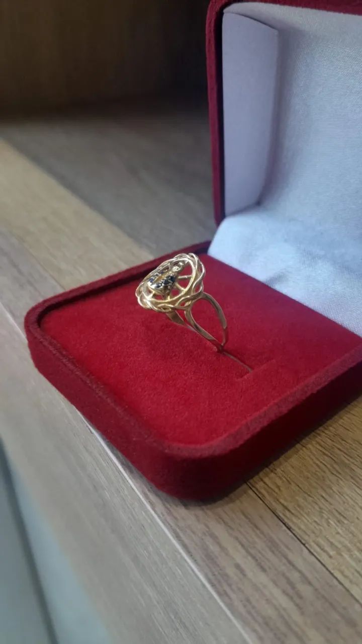 ANEL PADROEIRA 1,79g OURO 18k750 ARO 13 - Foto 2