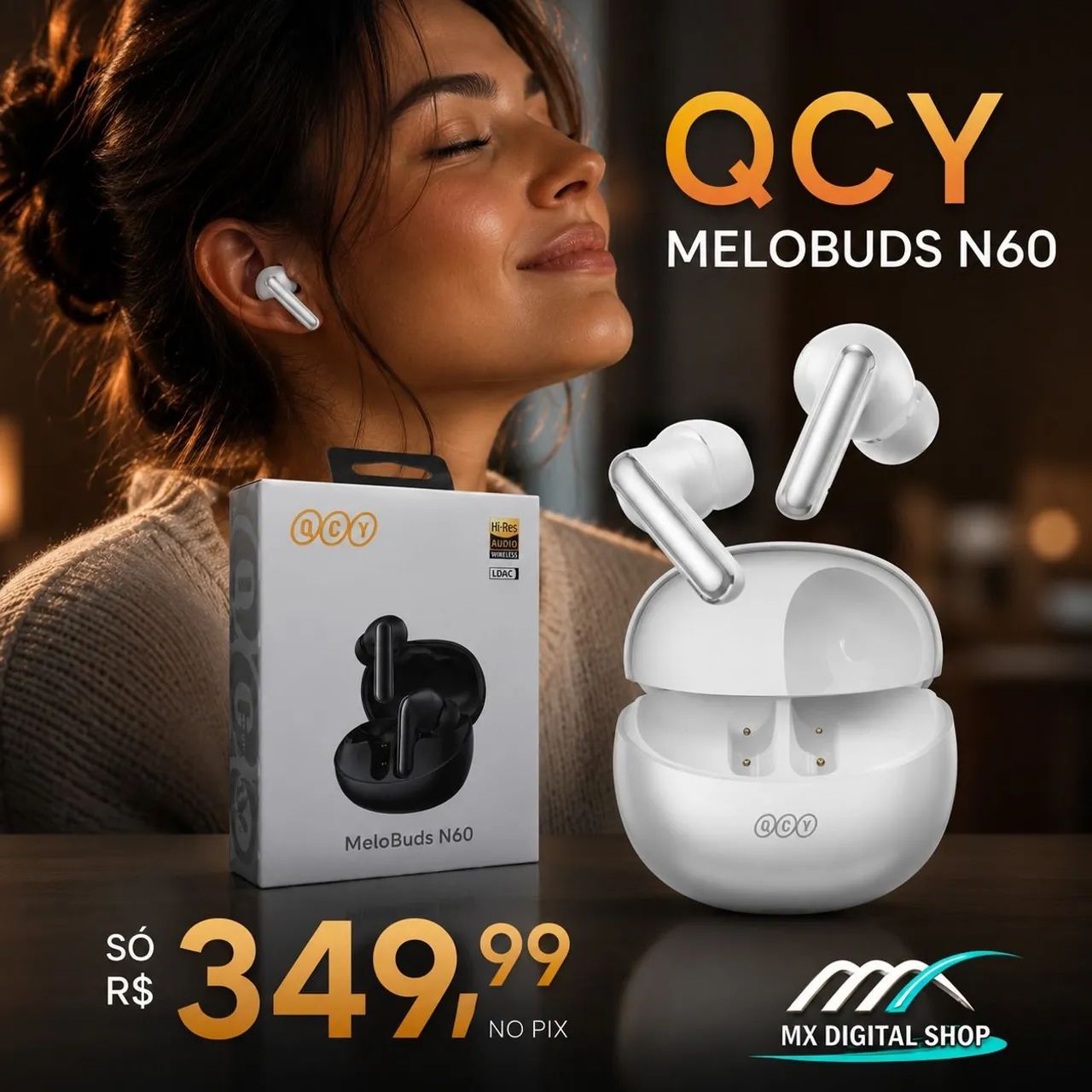 Fones Bluetooth QCY MeloBuds N60 - Foto 3