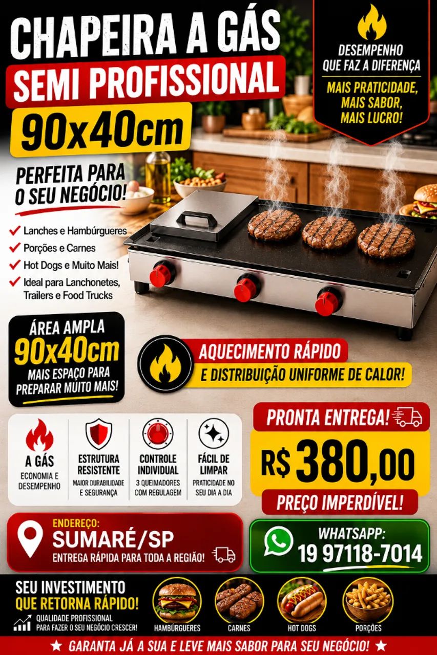 Chapa de Lanche Nova