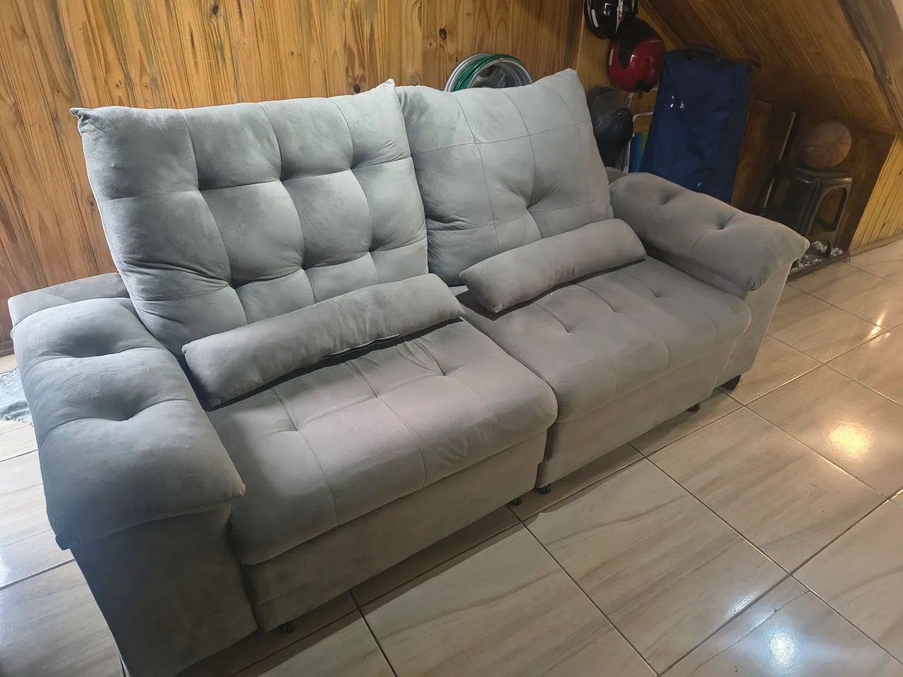 Vendo sofá retrátil e reclinável 4 lugares. - Foto 2