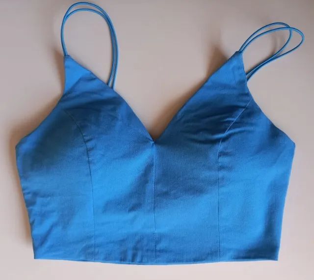 Cropped Azul Feminino Com Bojo - Loja Renner - Foto 3