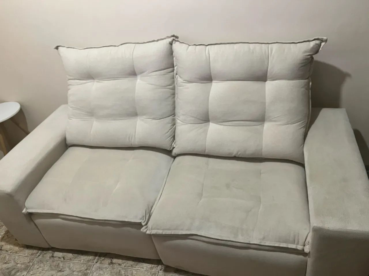 Sofá retrátil e reclinável em suede bipartido  - Foto 2