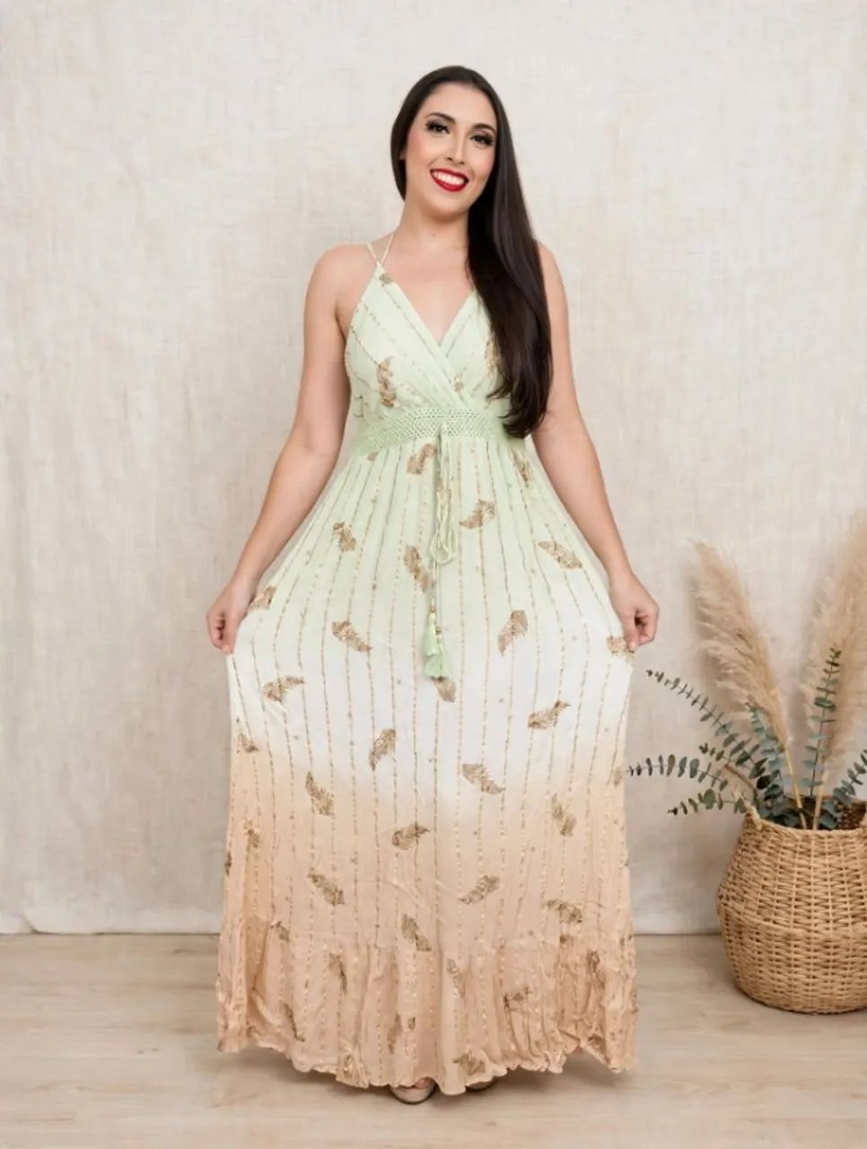 VESTIDO DEGRADE BOHO - EFEITO VISUAL QUE ALONGA - Foto 3