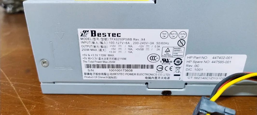 Fonte TFX Slim 250W Bestec TFX0250P5WB - Original HP | Usada e Revisada ? - Foto 3