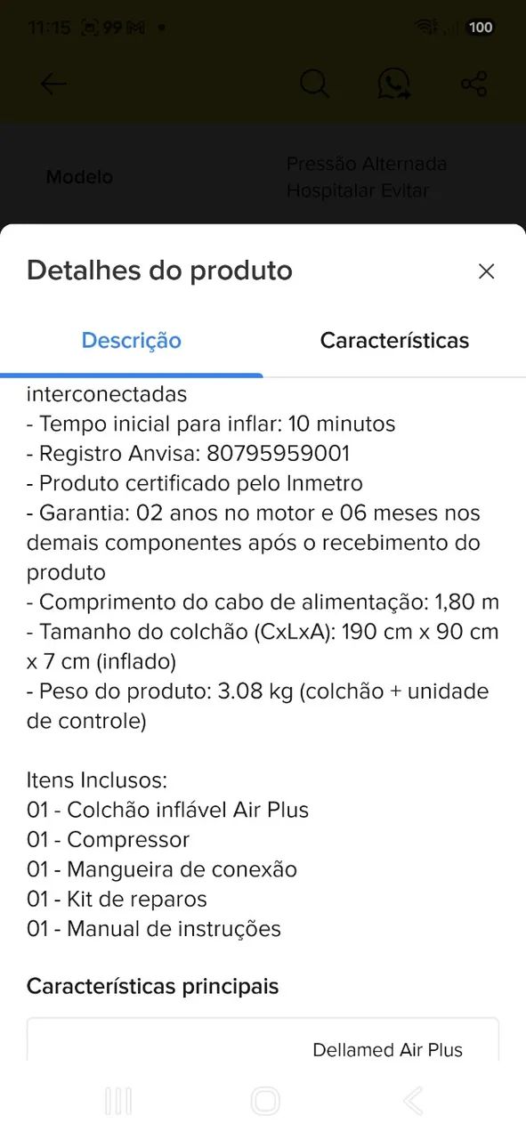 Colchão Pneumático Dellamed com compressor  - Foto 2