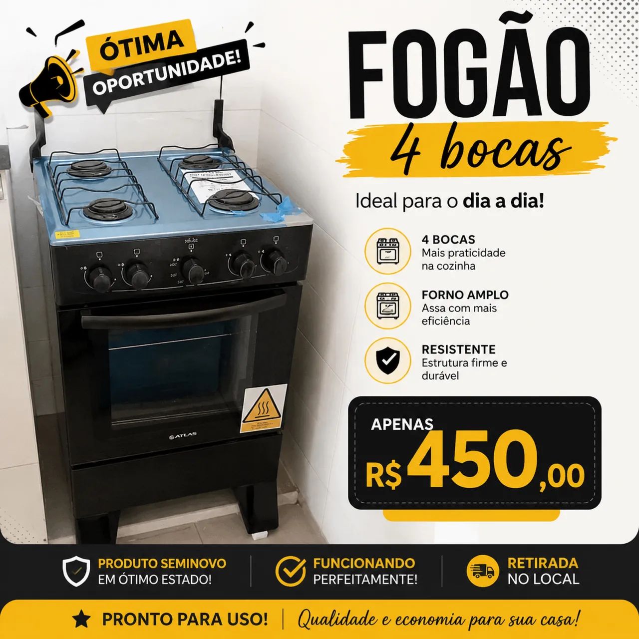 Fogão 4 bocas 